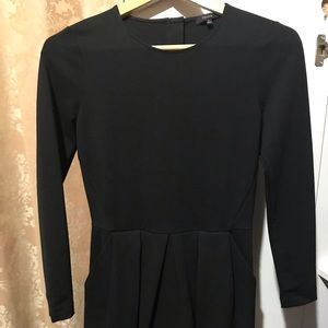 Black fit and flare dress from Aritzia